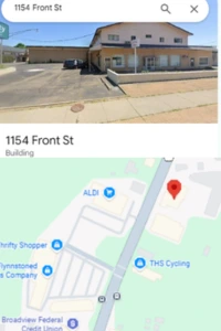 Building and map for 1154 Front Street, Binghamton, New York